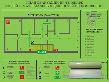 План эвакуации на фотолюминесцентной пленке гост 2.2.143-2009 (a3 формат) - Планы эвакуации - Магазин охраны труда ИЗО Стиль